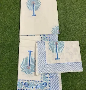 Handblock Organic Cotton King Bedsheet 108x108